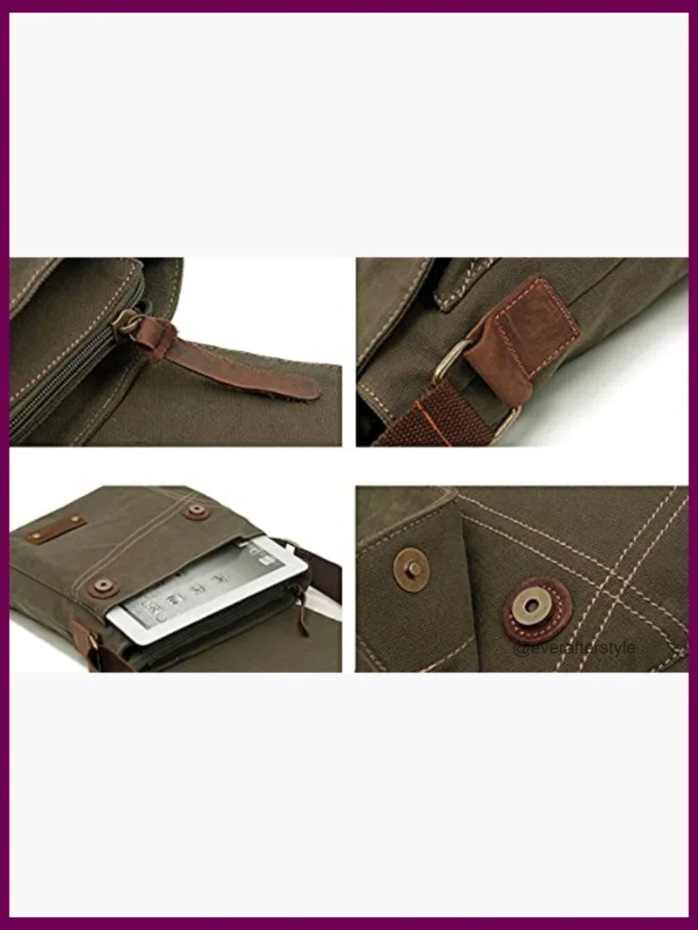 Canvas Messenger Bag Crossbody Shoulder Bag Daypack for Work Travel